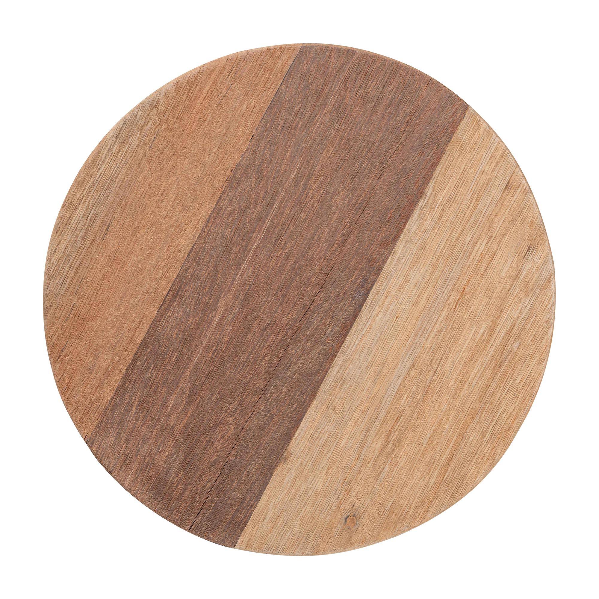 Alt View 1. bali & pari - Sayen Acacia Wood Multipurpose Accent Stool - Sculptural End Table with Flared Tripod Base - Natural Brown.