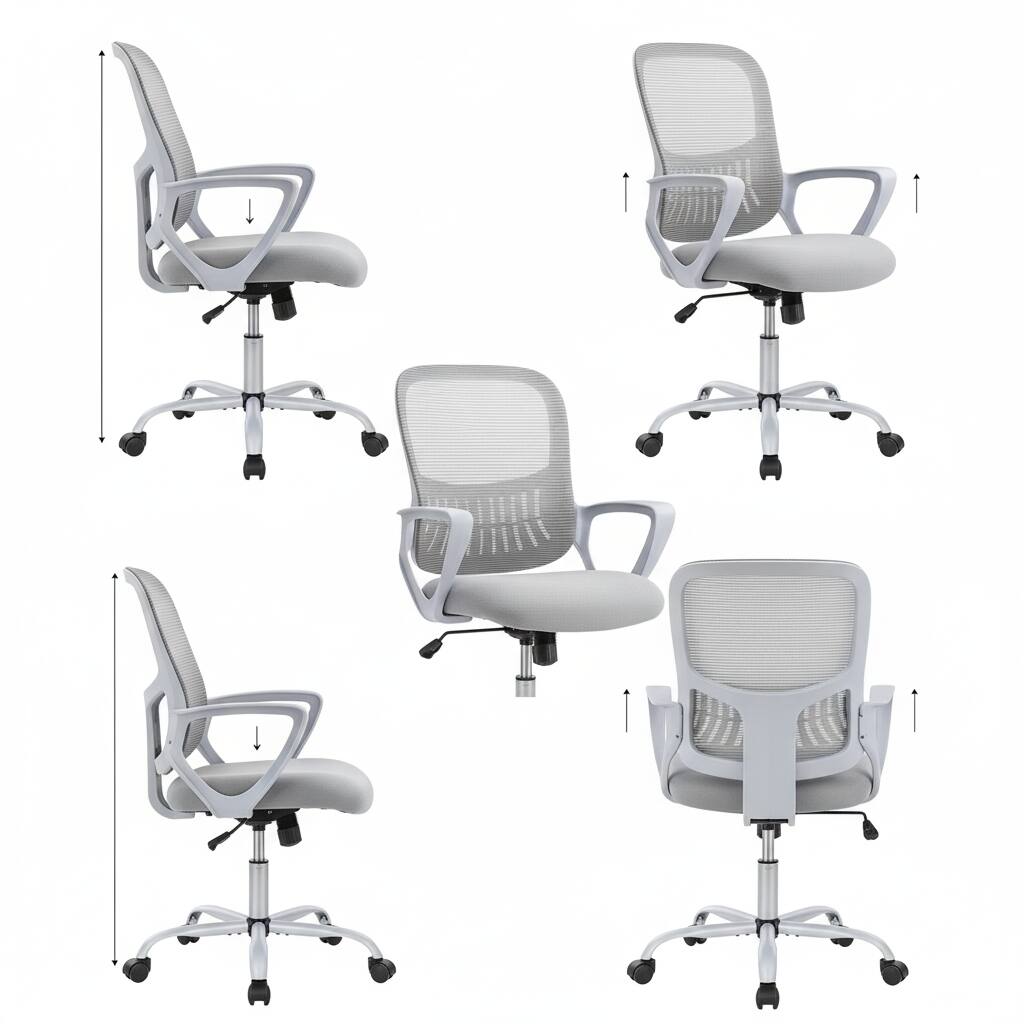 Alt View 5. AOITUN - Ergonomic Executive Office Chair with Adjustable Height and Lumbar Support - High Back Draft Chair for Tall Desks - Gray.
