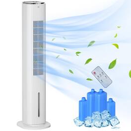 Resenkos - 42" 3-In-1 Evaporative Air Cooler with Water Tank, Ice Cooling Fan with Humidifier - White