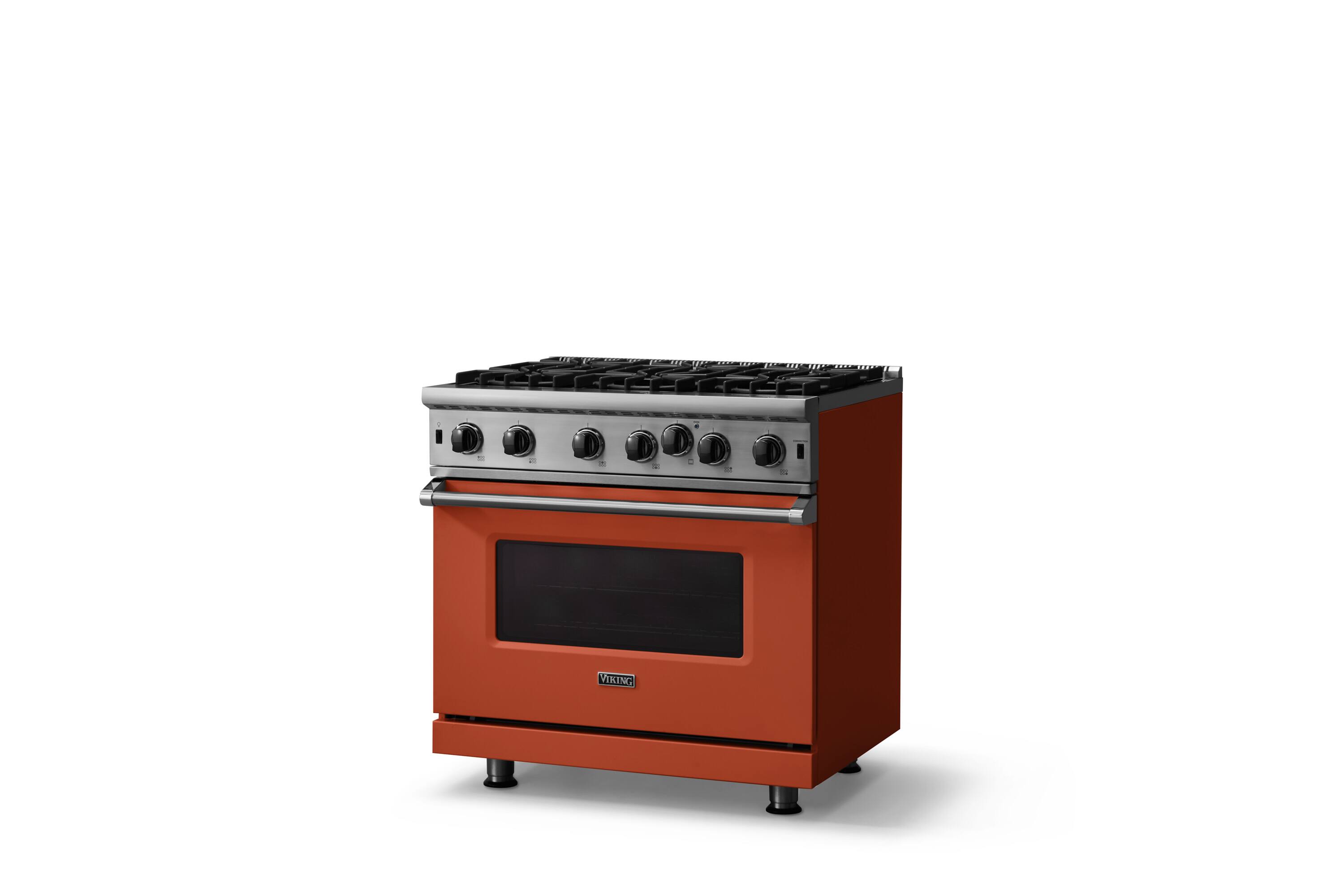 Angle. Viking - 5-Series Gas Open Burner Range - Spiced Cider.