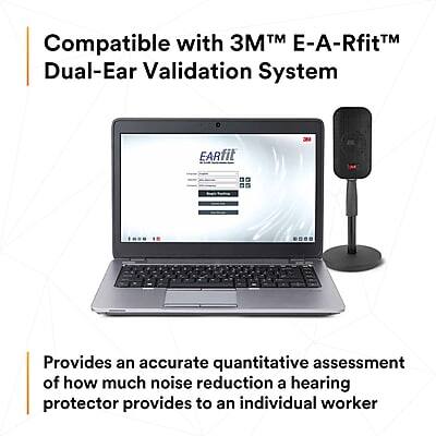 Compatible with 3M™ E-A-Rfit™ Dual-Ear Validation System

EARfit

Provides an accurate quantitative assessment of how much noise reduction a hearing protector provides to an individual worker