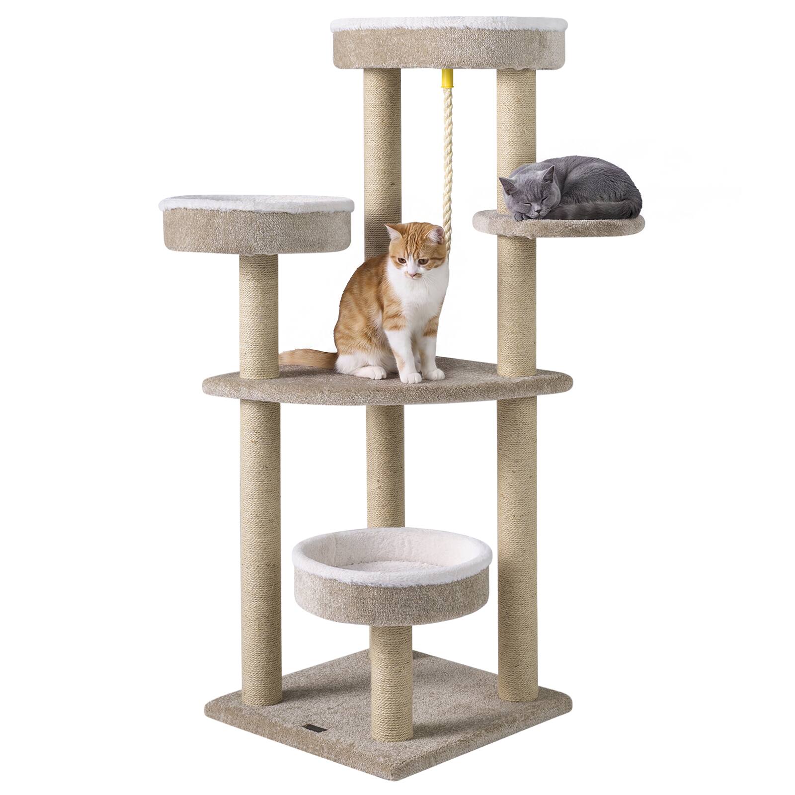 Alt View 9. Gymax - Gymax Carpeted Cat Tree 51'' Cat Tower w/ Comfy Plush Perches Scratching Posts.
