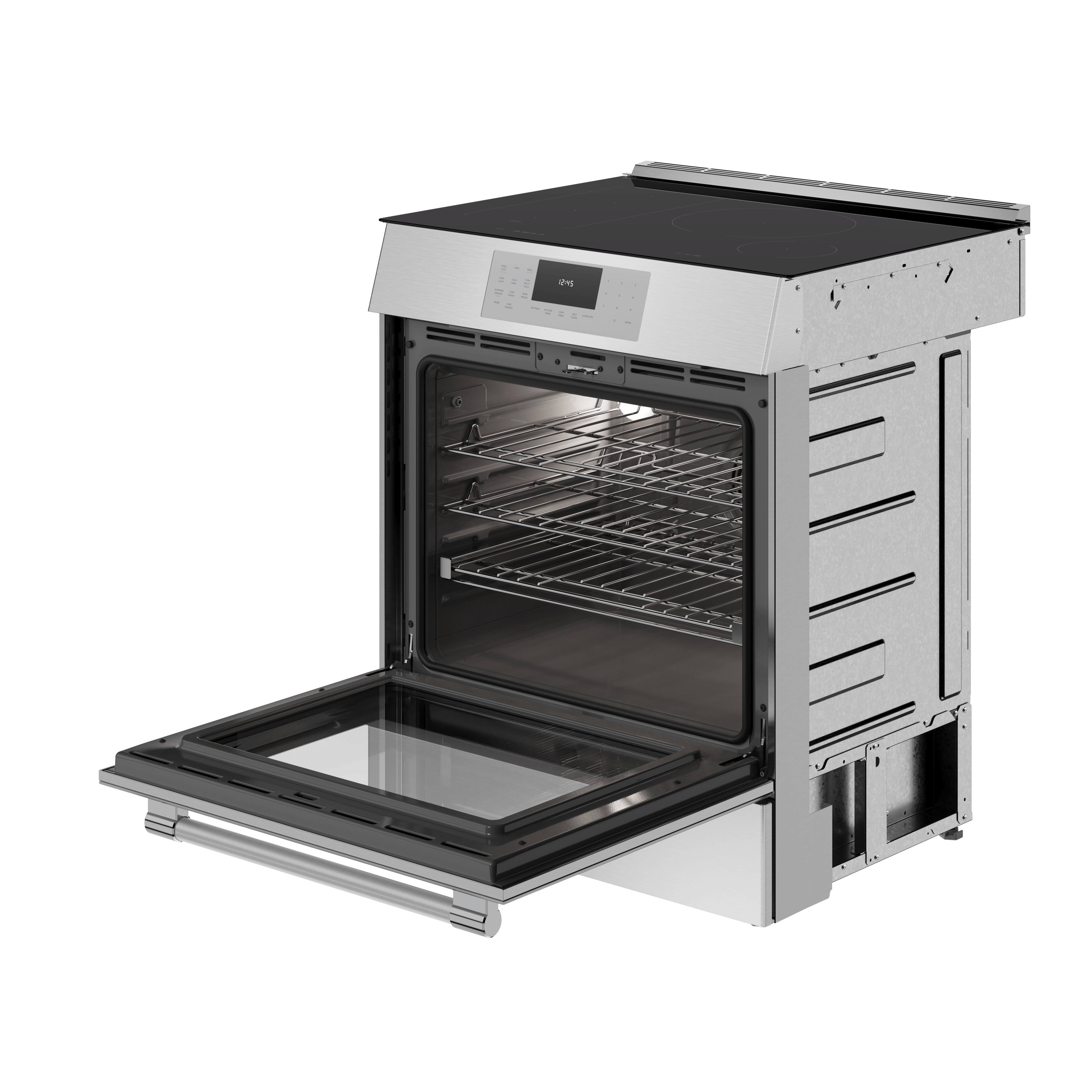 Left. Thermador - Thermador 30-Inch Masterpiece Induction Slide-In Range - Stainless Steel.