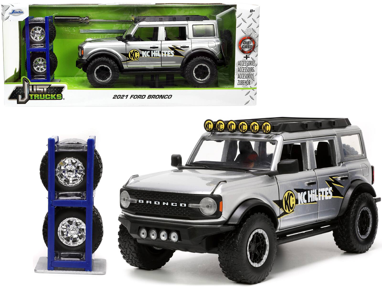 Lada B+ YWU UTA TRUCKS KC HILITES 2021 FORD BRONCO DIE CAST + ACCESSORIES ACCESSOIRE ACCESORIOS ZUBEHOR BRONCO KC 8 KC HILITES