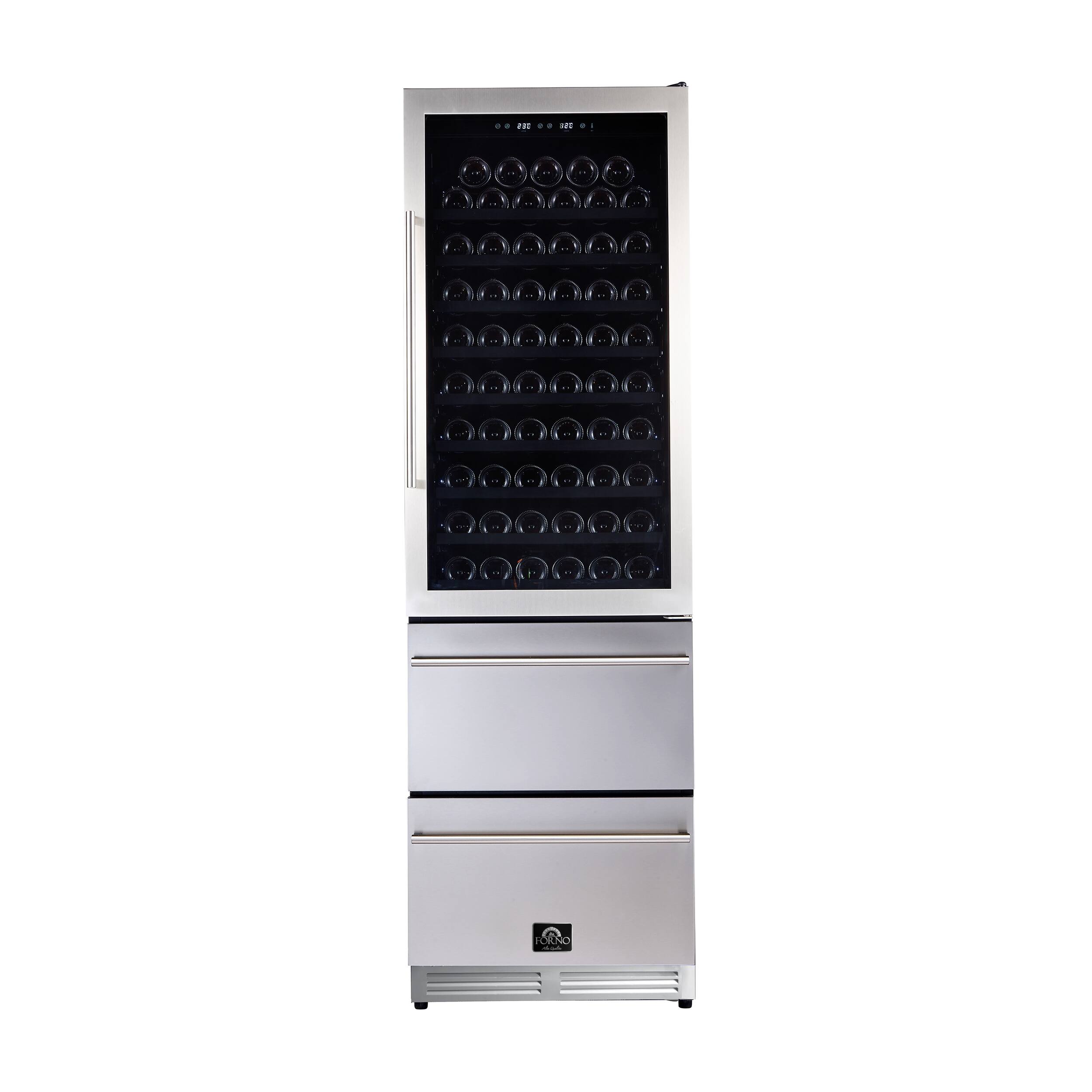 Front. Forno Appliances - Azienda Dual Zone 108-Bottle Wine Cooler - Stainless steel.