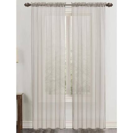 Front. RT Designers Collection - RT Designers Collection Celine Sheer Silver Curtain Panel - 55 x 90 Inches - Silver.