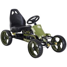 Ecooso - Kids Pedal Go Kart with Adjustable Seat, Handbrake, and Textured Wheels for Ages 3–6 - Green