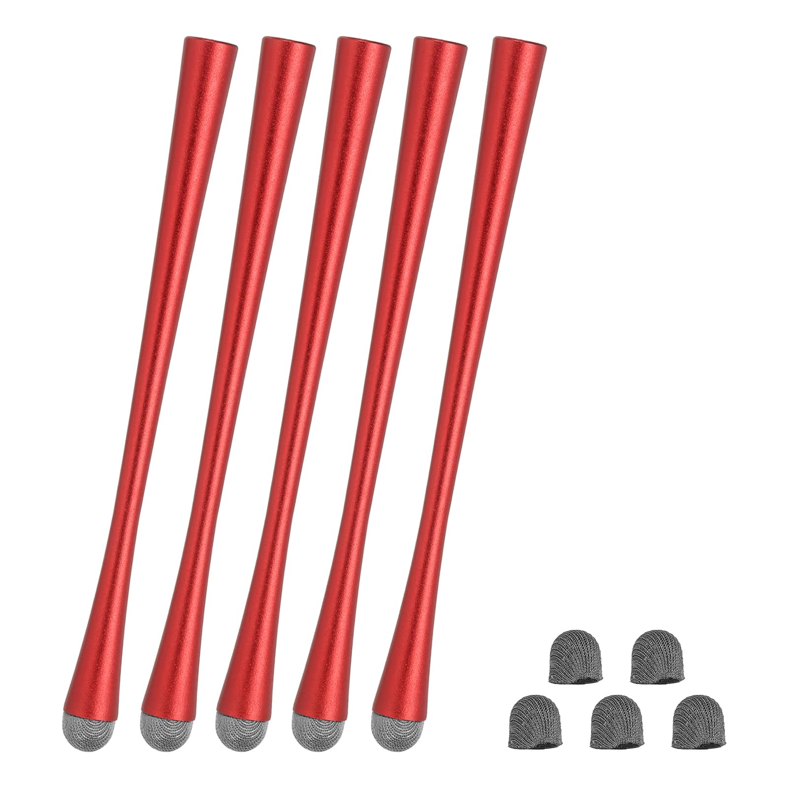 Unique Bargains - 5pcs Slim Waist Stylus Pens 2 in 1 High Sensitivity Universal Pen Capacitive Stylus for Touch Screen Devices - Red