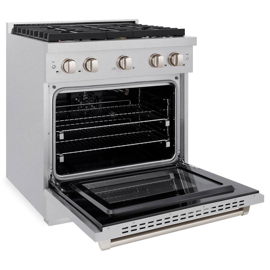 30 in. Wide 4 Burner ZLINE Paramount Satin Stainless Gas Range w ...