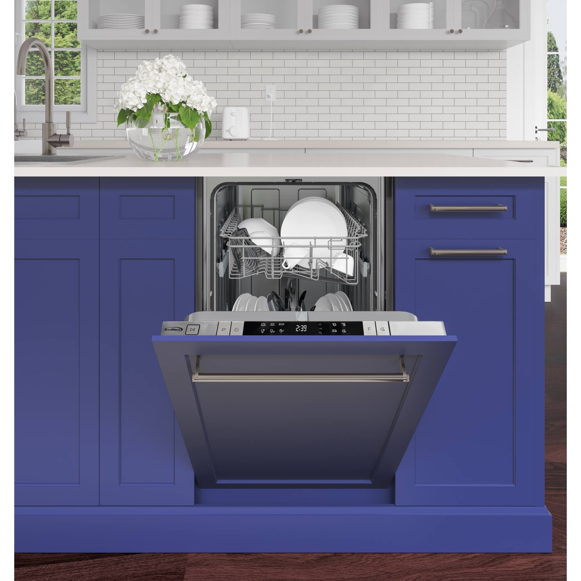 Alt View 2. Koolmore - 18 in. ADA Panel Ready with 8 Place Settings 52 DB Dishwasher in Stainless-Steel (KM-DW1852-PR) - Stainless-Steel and Black.