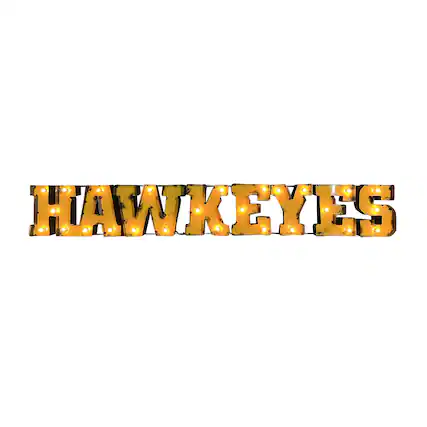 Front. Imperial - Iowa Hawkeyes Logo Lighted Recycled Metal Sign - Multicolor.