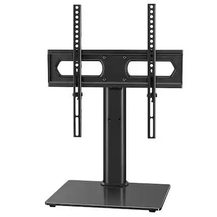 Front. KKTONER - KKTONER - Universal TV Stand, suitable for 27 to 60-inch televisions, height-adjustable, with tempered glass base - Black.