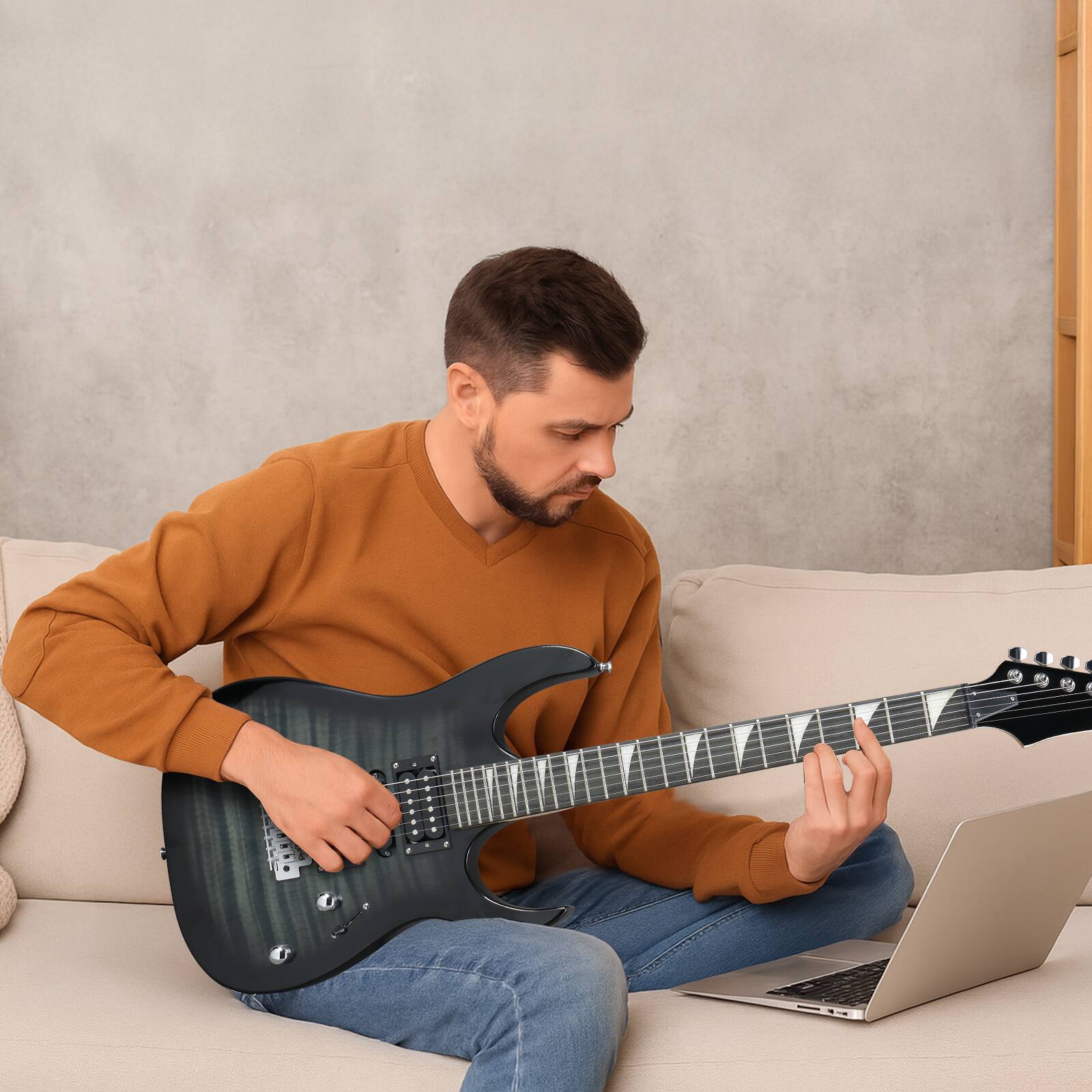 Alt View 2. Winado - Ktaxon 170 Model 39in Electric Guitar  HSH Pickups for Beginner Black.