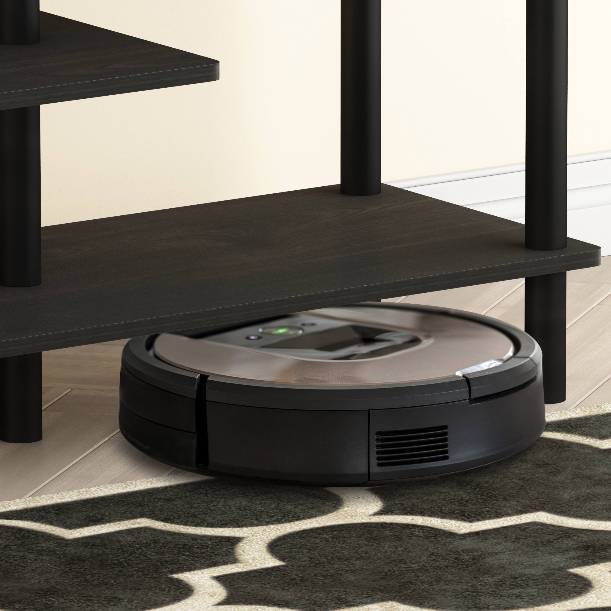 Alt View 5. Furinno - Turn-N-Tube 3-Tier Side Display Rack, Espresso/Black - Espresso/Black.