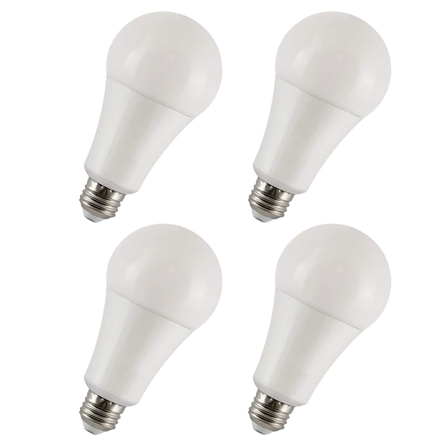 VIRIBRIGHT - 100-Watt EQ A19 E26 Dimmable 1600lm 4000K LED Bulb, 4-Pack [Energy Star] - White