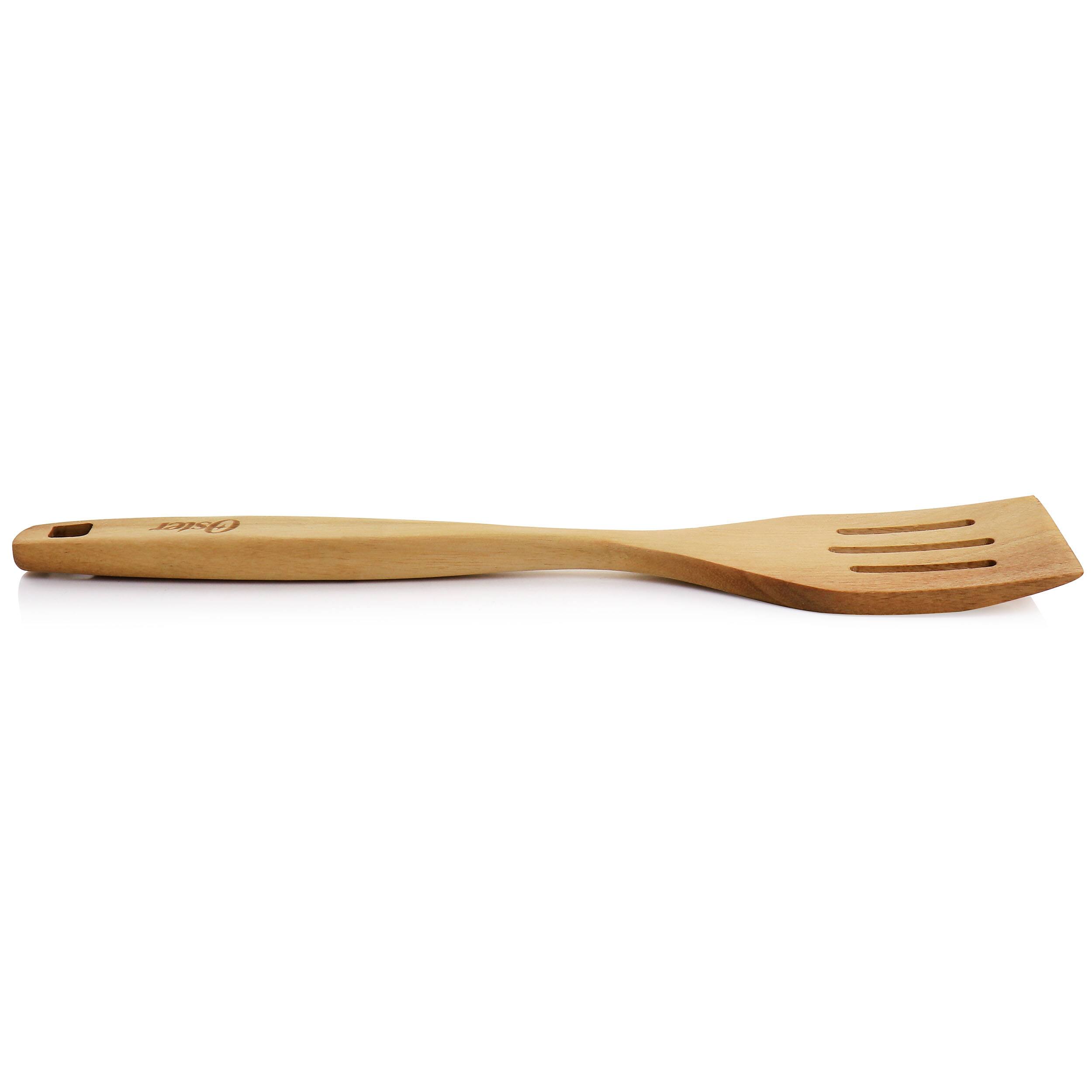 Oster - Acacia Wood Slotted Turner Cooking Utensil - Brown - Thumbnail 4