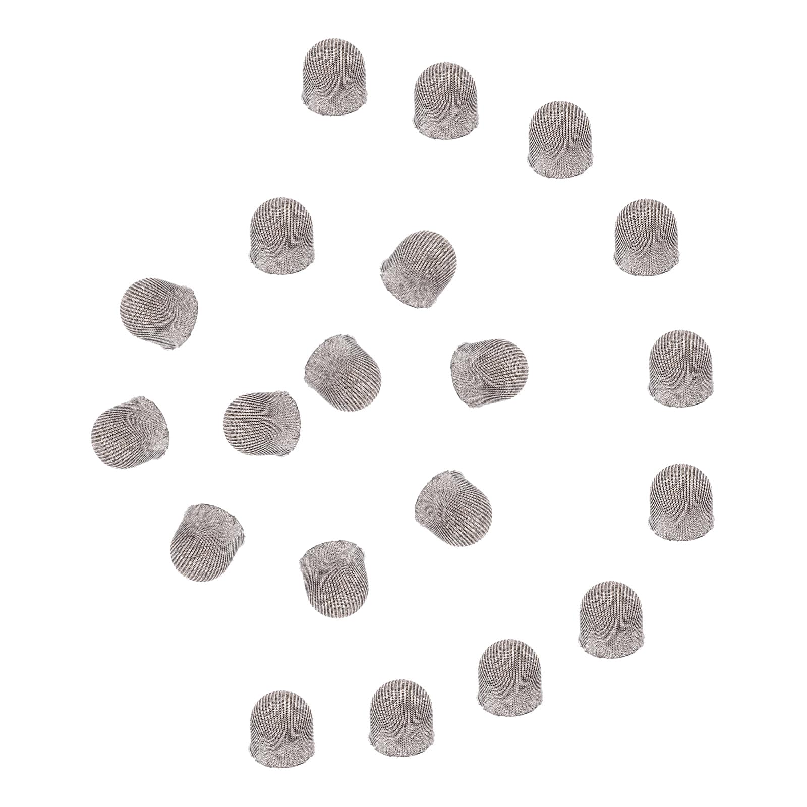 Unique Bargains - 15pcs 10mm Fiber Mesh Replacement Tips for Capacitive Touch Screen Stylus Pen, Soft No Scratch - Silver Black