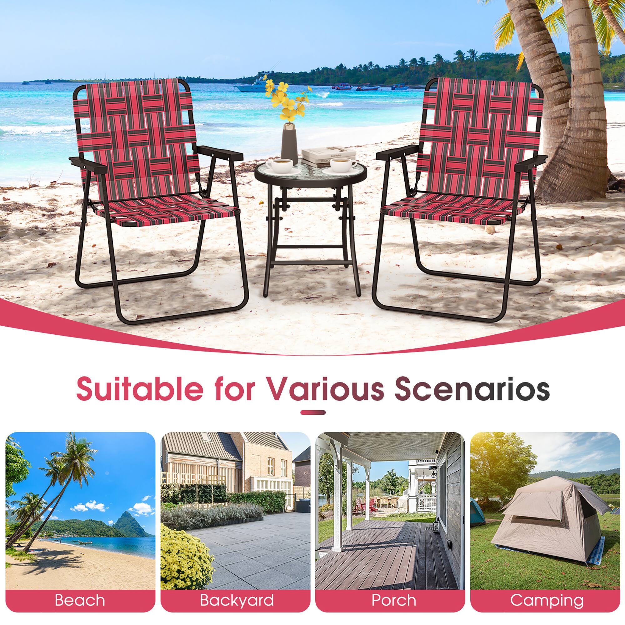 Suitable for Various Scenarios

- Beach
- Backyard
- Porch
- Camping