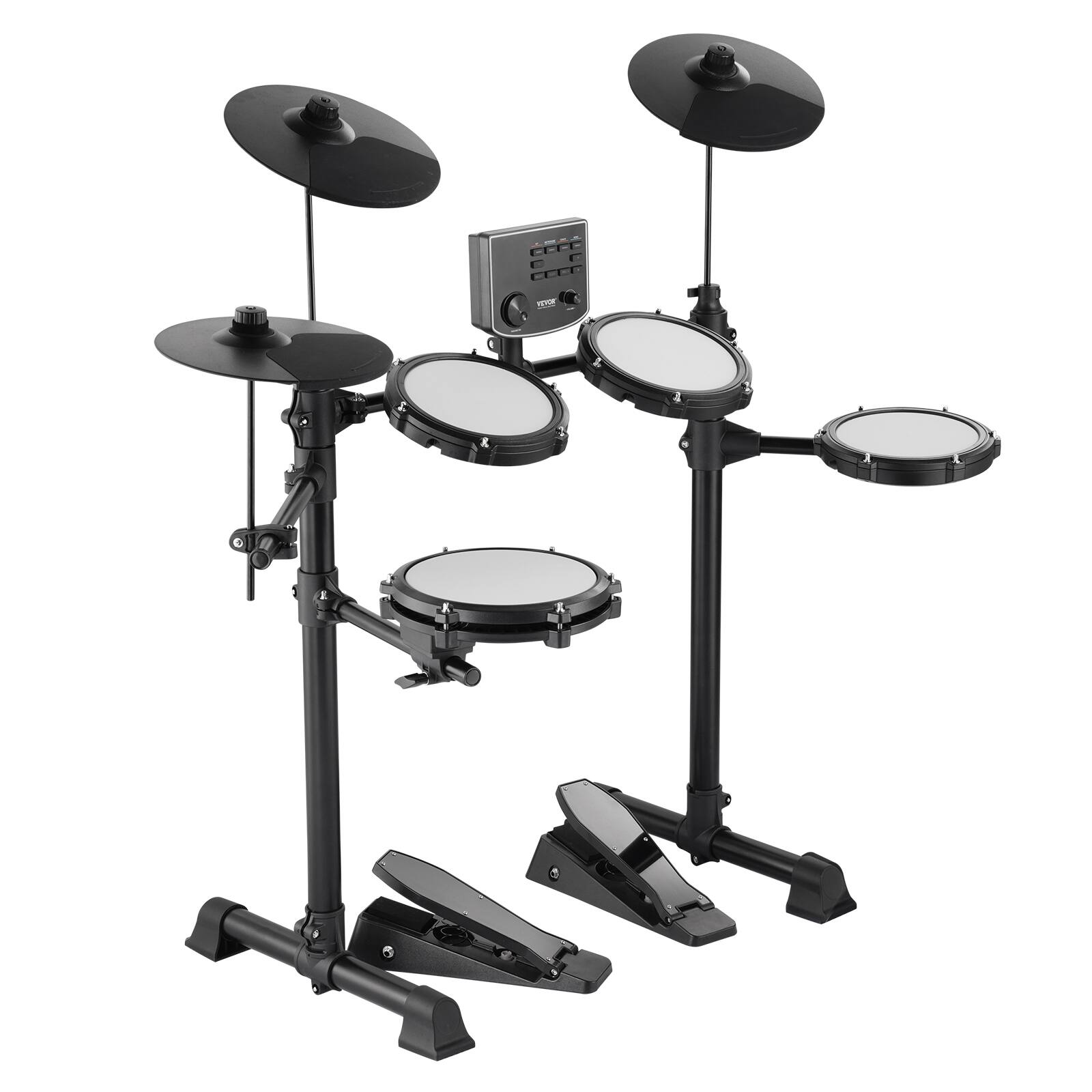 Alt View 5. VEVOR - 15 Drum Kits & 150 Sounds Electronic Drum Kit, USB MIDI Supported 8 in Quiet Mesh Snare Electric Drum Set - Black.