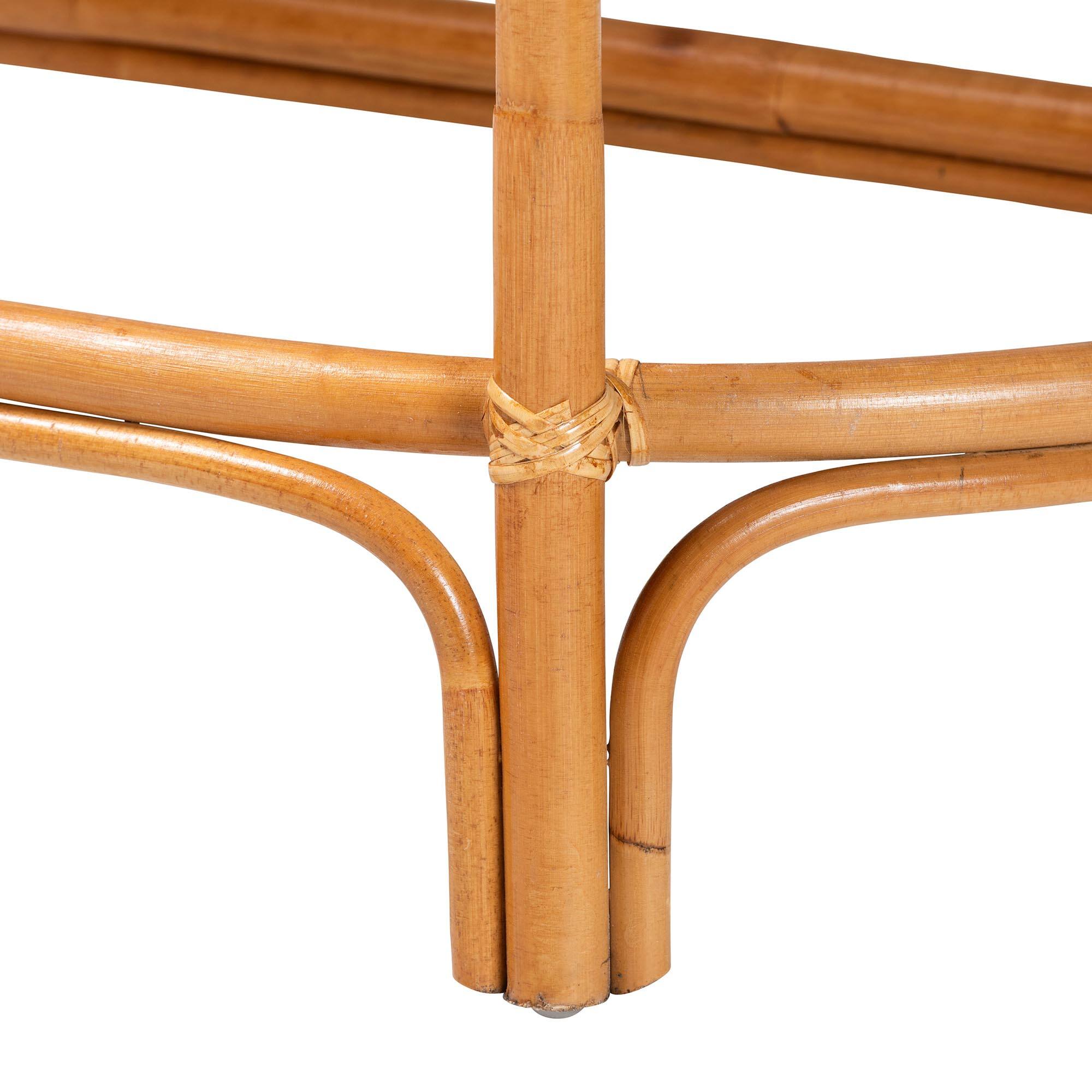 Alt View 1. bali & pari - Wakana Modern Bohemian Rattan Console Table - Natural Brown.