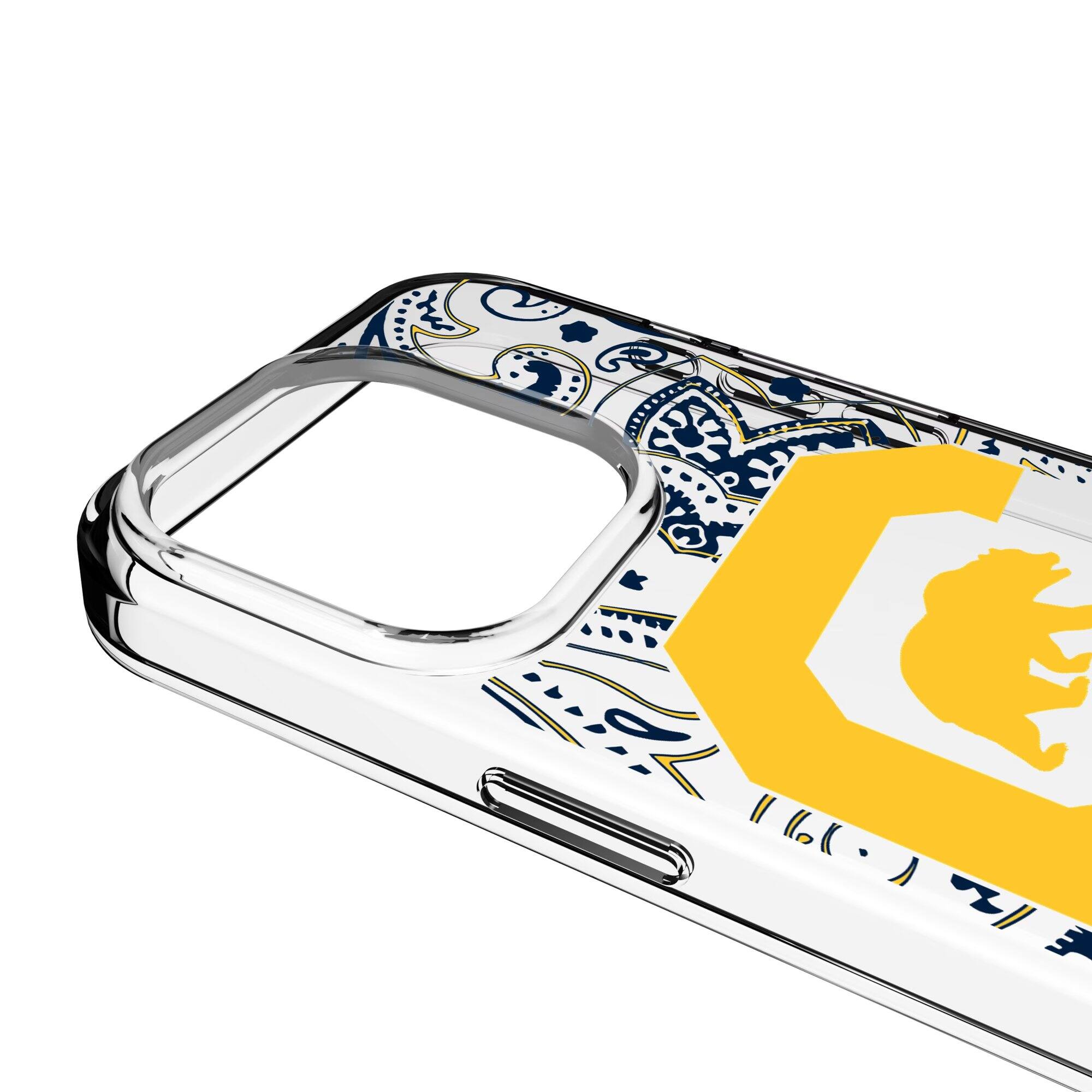 Alt View 2. Keyscaper - Cal Bears iPhone Clear Case - 14 Plus - Multicolor.