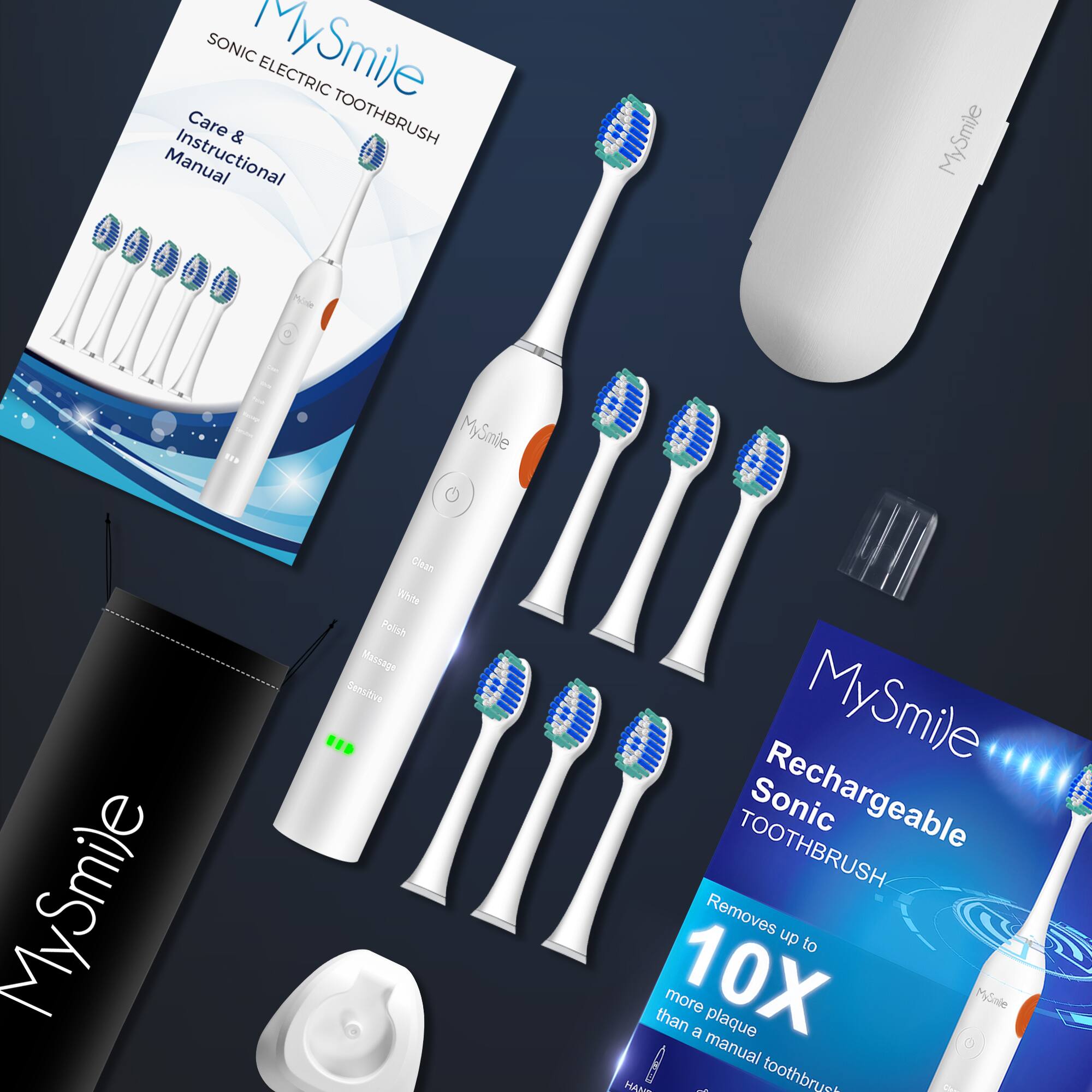 SONIC MySmile ELECTRIC TOOTHBRUSH Care & Instructional Manual MySmile

MySmile TOOTHBRUSH Sonic Rechargeable Removes up to 10X more plaque than a manual toothbrush