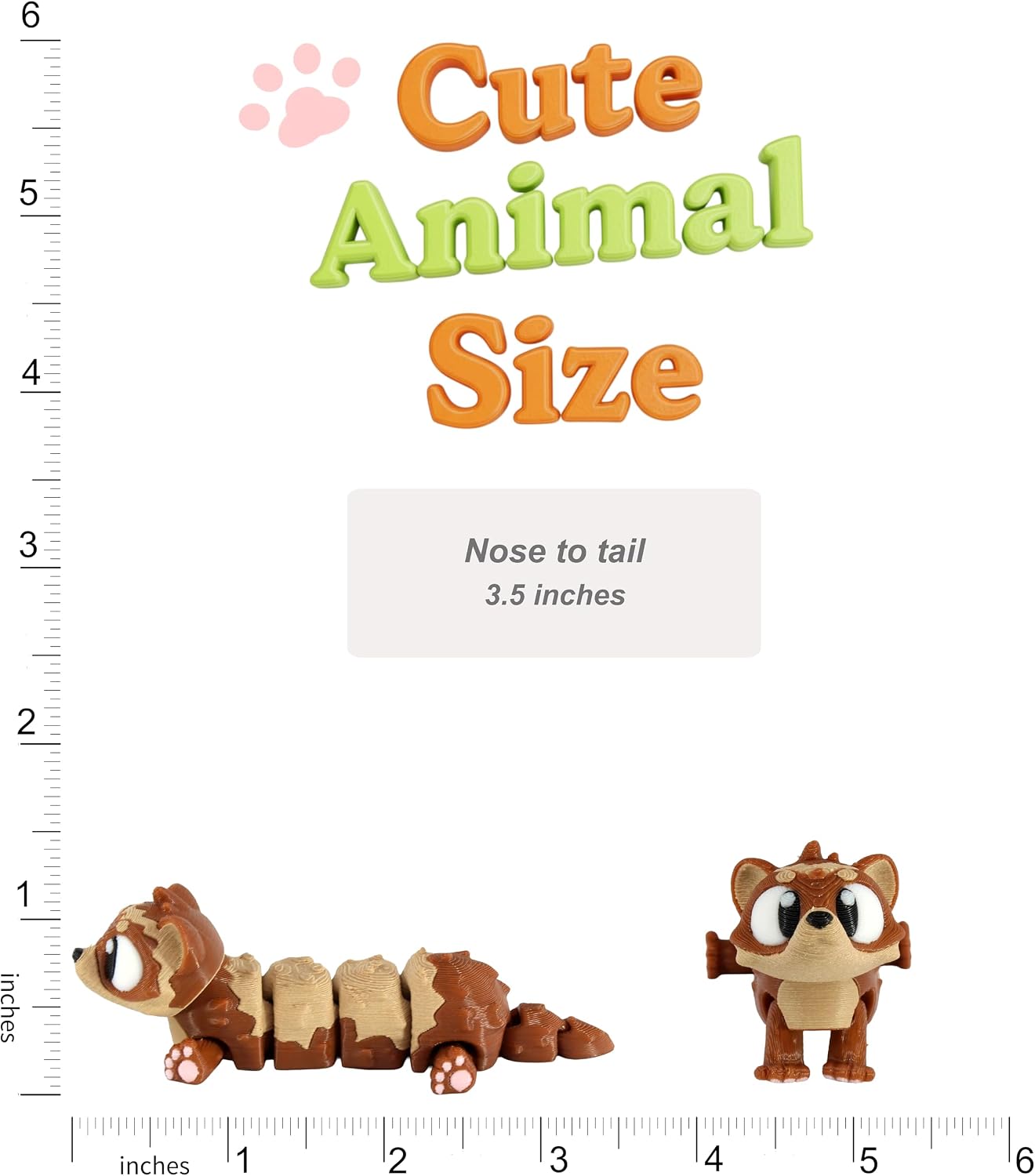 Cute Animal Size

Nose to tail 3.5 inches