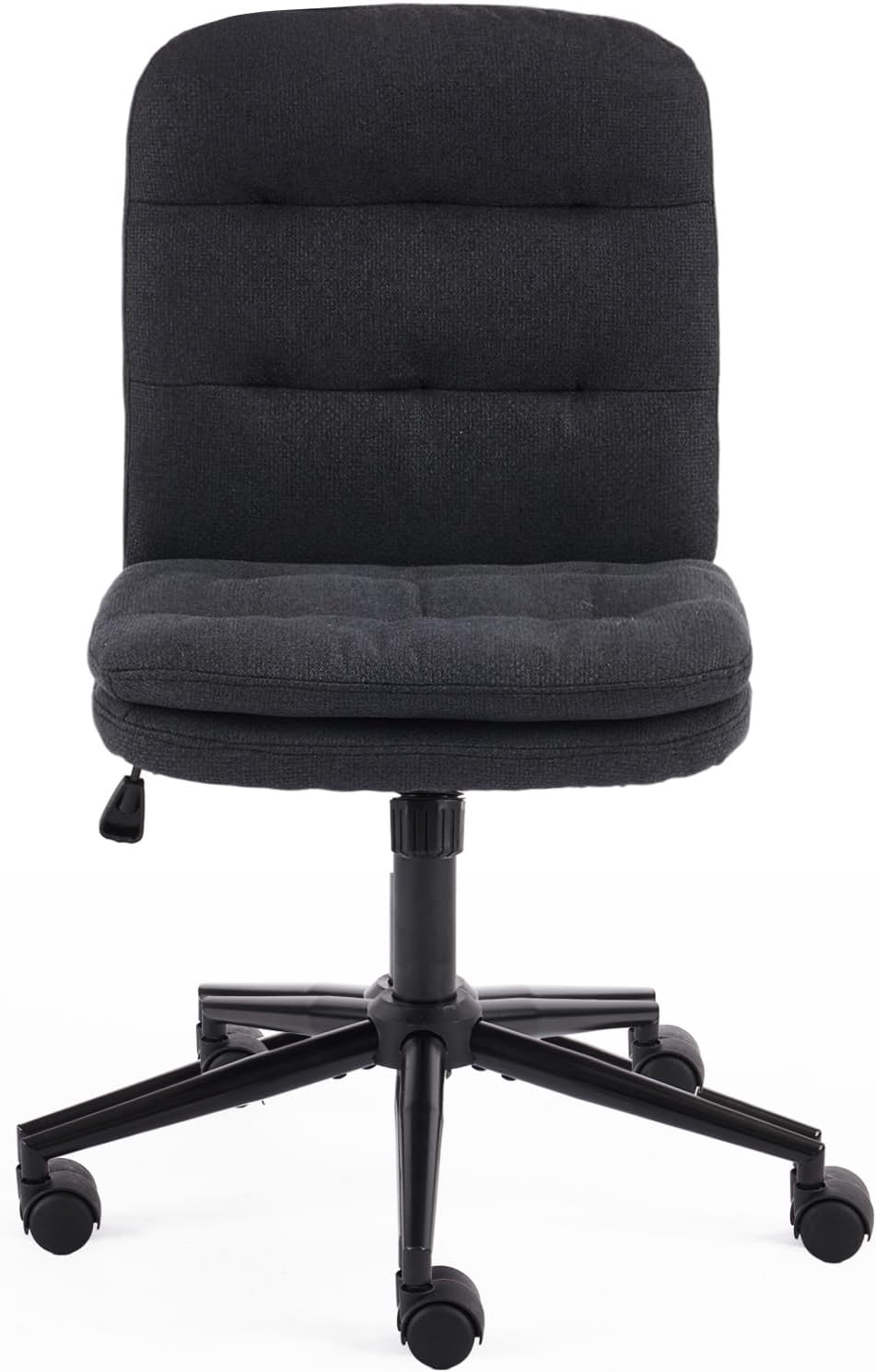 Alt View 8. Winado - Mid Back Armless Rolling Cross Legged Chair Wheels 360° Swivel Adjustable Height for Computer Office Desk Makeup Chair - Black.