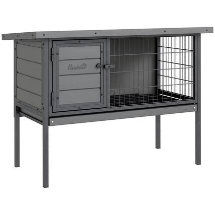 Front. Pawhut - Rabbit Hutch Elevated with No Leak Tray.