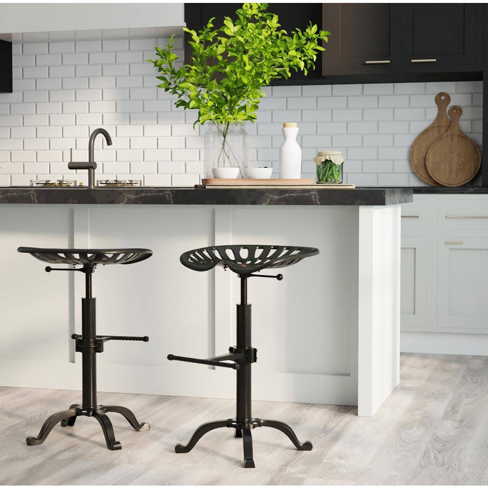 Back. Carolina Chair & Table - Adjustable Tractor Seat Barstool - Black - Black.