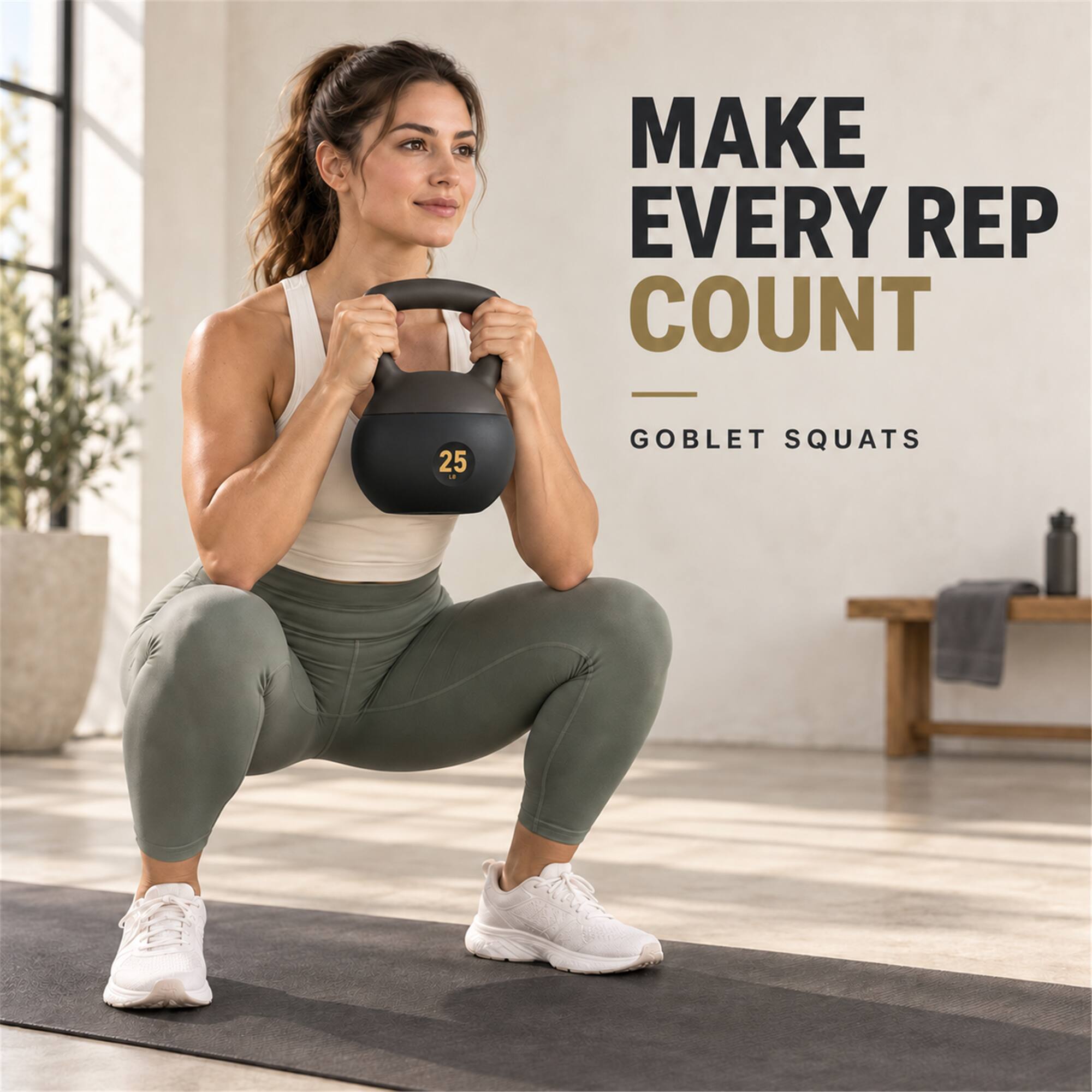MAKE EVERY REP COUNT  
25  
GOBLET SQUATS