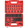 VEVOR - 3/8 in Drive Impact Socket Set, 50 Piece, 6 Point Deep & Shallow Impact Sockets, SAE (5/16 in to 3/4 in) and Metric - Red