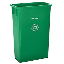 Alpine Industries - 23 Gallon Slim Indoor Recycling Bin or Trash Can - Green