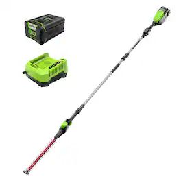 Greenworks - 80V 20" Pole Hedge Trimmer with 2Ah Battery and Charger - Green