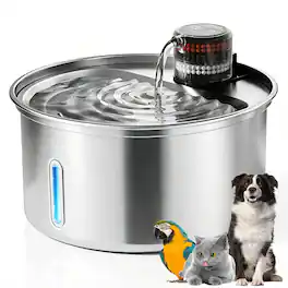 PRIMEPLUS - Smart Pet Fountain, Pet Water Fountain with 5-Layer Filter, 3.2L - 304 Stainless Steel