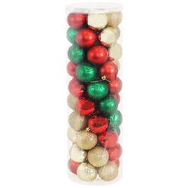 Sunnydaze - Holly Jolly 50-Piece Assorted Christmas Ornament Set - 2.25 in - Red, Green, and Gold