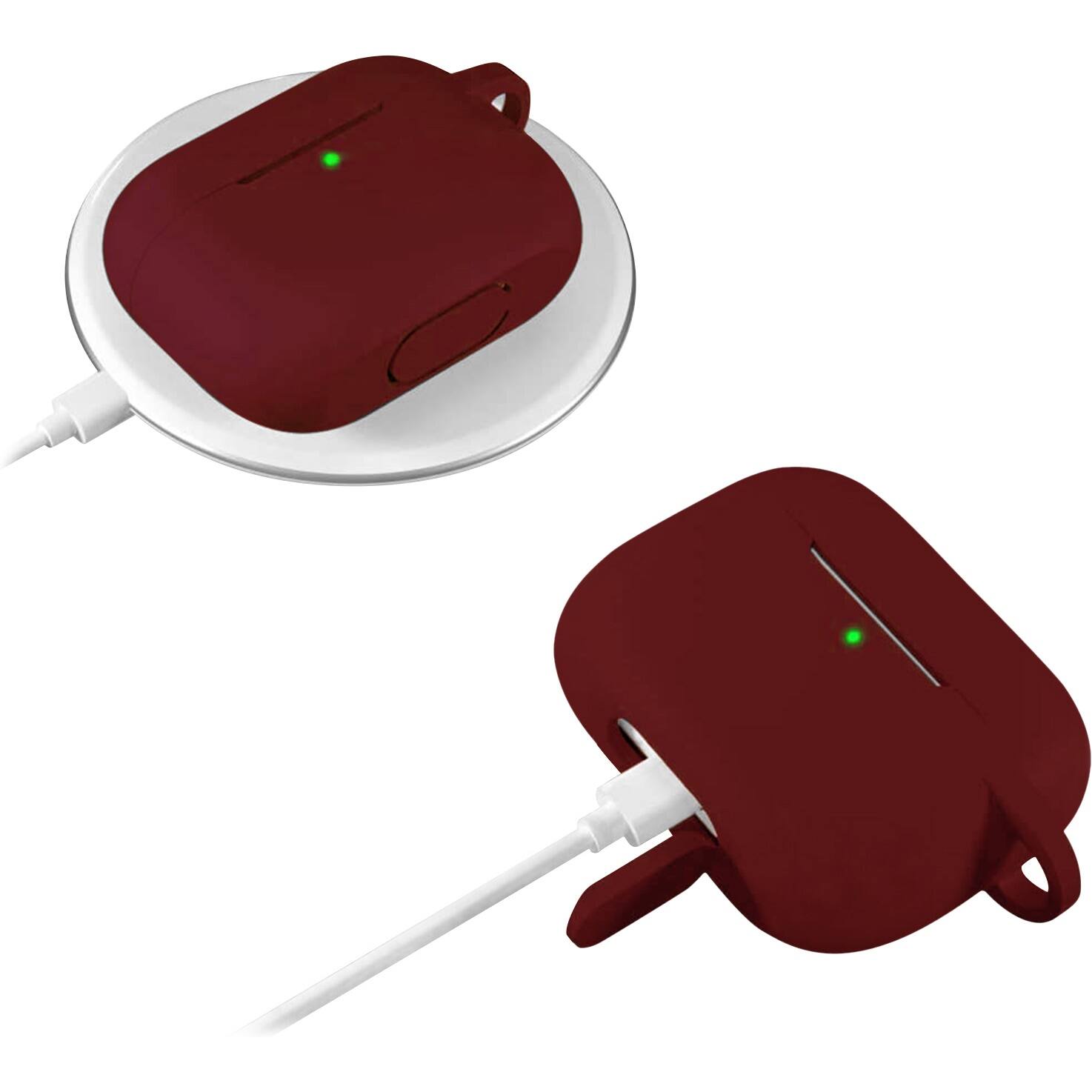 Alt View 11. SaharaCase - Silicone Case for Apple AirPods 3 (3rd Generation 2021) - Burgundy.