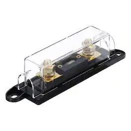 Unique Bargains - 1 Set 100A 32V ANL Fuse Holder Kit with 100A Fuse, 0/2/4/8 Gauge AWG Inline Fuse Block for Car Audio - Black Gold