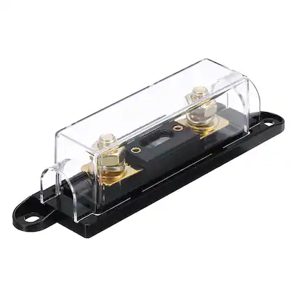 Front. Unique Bargains - 1 Set 100A 32V ANL Fuse Holder Kit with 100A Fuse, 0/2/4/8 Gauge AWG Inline Fuse Block for Car Audio - Black Gold.