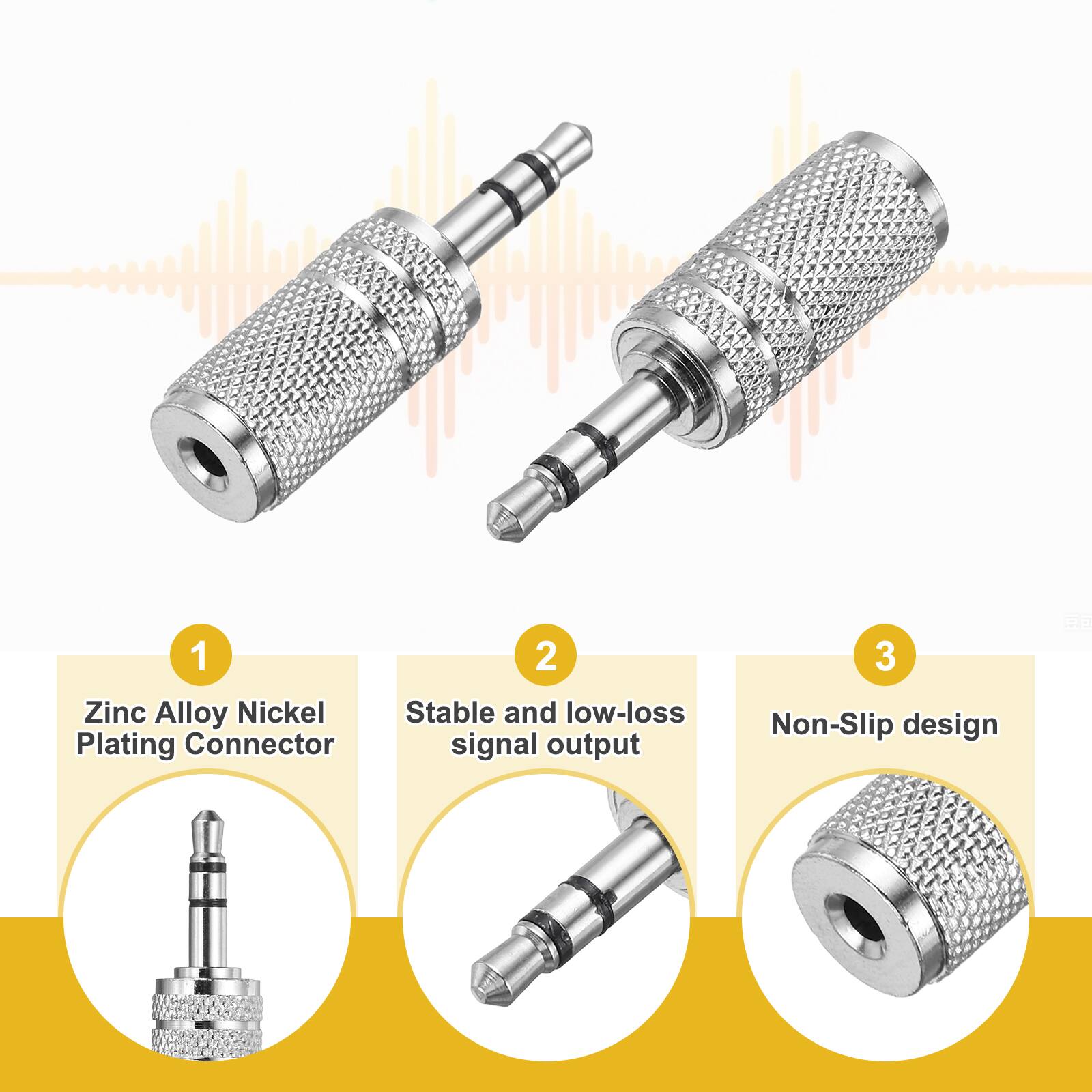 1. Zinc Alloy Nickel Plating Connector  
2. Stable and low-loss signal output  
3. Non-Slip design