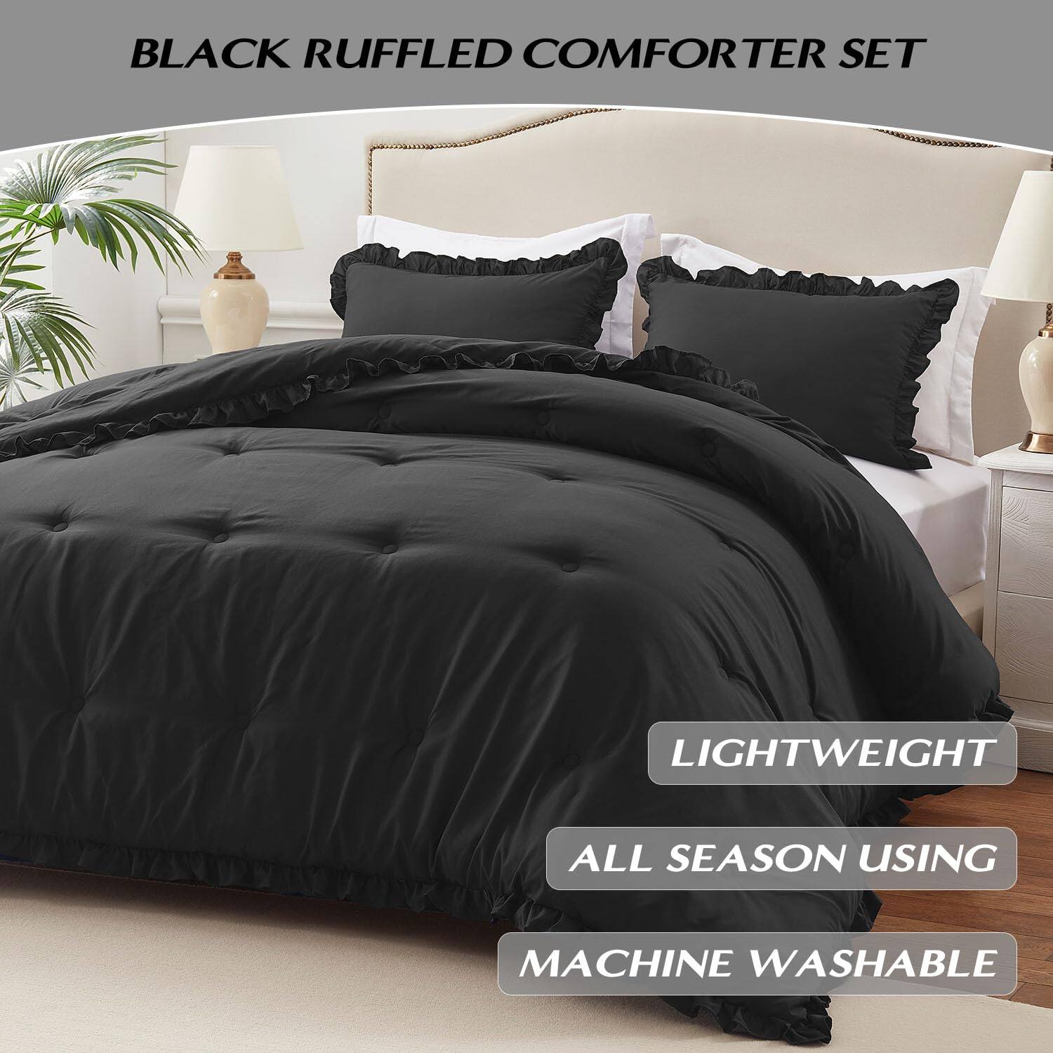 Paradigms Interiors Lightweight 2 Pieces Ruffle Bed Set Vintage ...