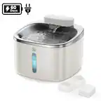 Front. Oneisall - 3.5L 118oz Cordless Automatic Pet Water Fountain For Dog Cat Quiet with Motion Sensor BPA Free 3 Filters - White.