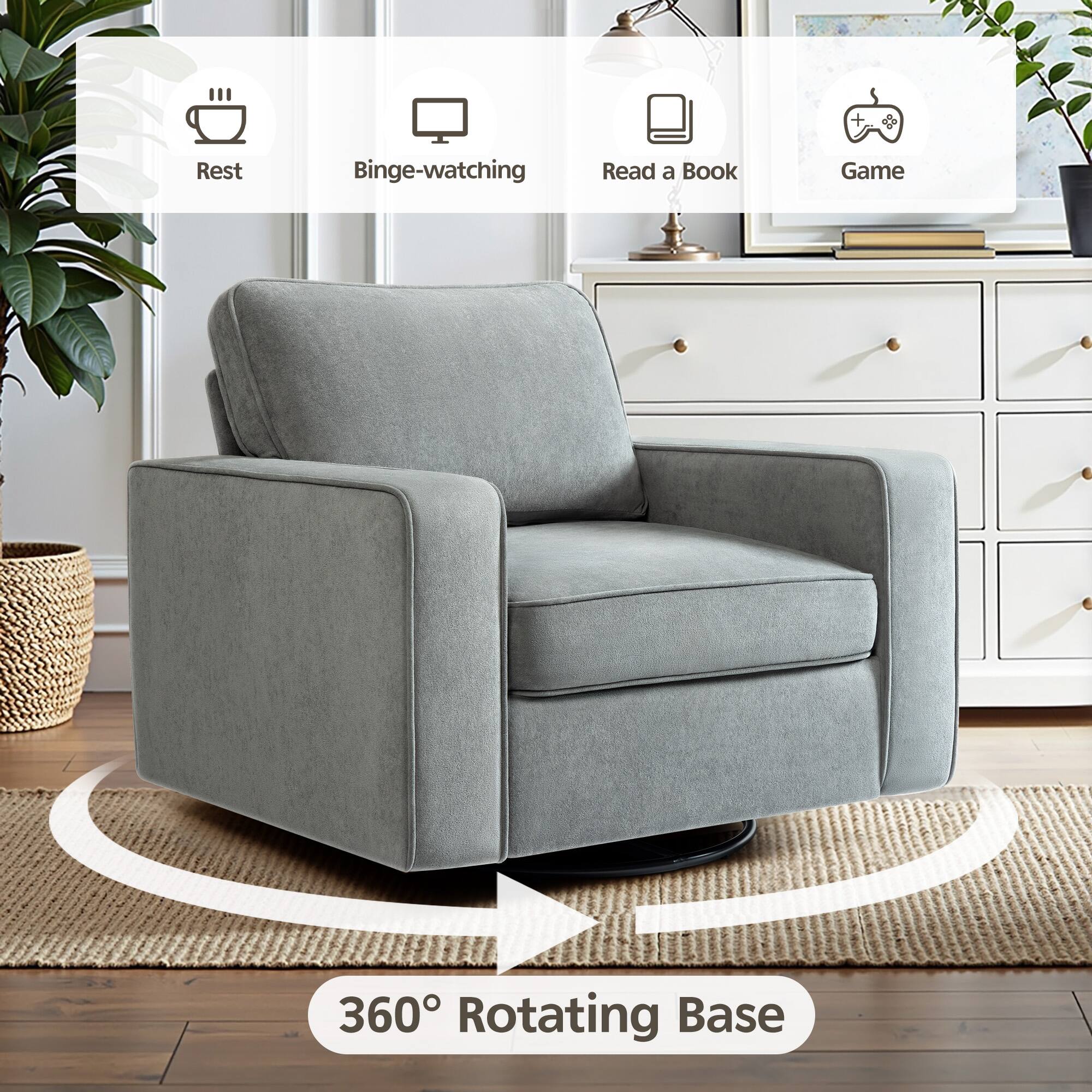 - Rest
- Binge-watching
- Read a Book
- Game
- 360° Rotating Base