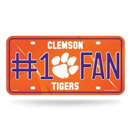 Rico Industries - Clemson Tigers #1 Fan Metal License Plate Auto Tag - Multi
