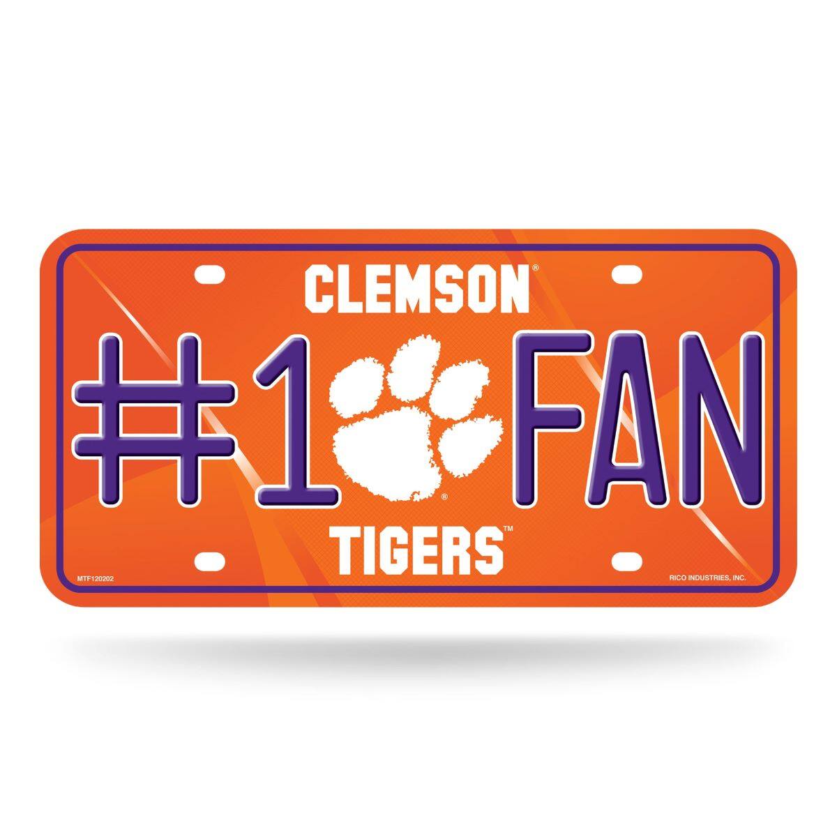 Clemson Tigers #1 Fan Metal License Plate Auto Tag