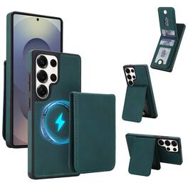 Dteck - Detachable Magnetic Wallet Case for Samsung Galaxy S25 Ultra,Retro RFID Blocking PU Leather Folio Cover with Card Holder - Green