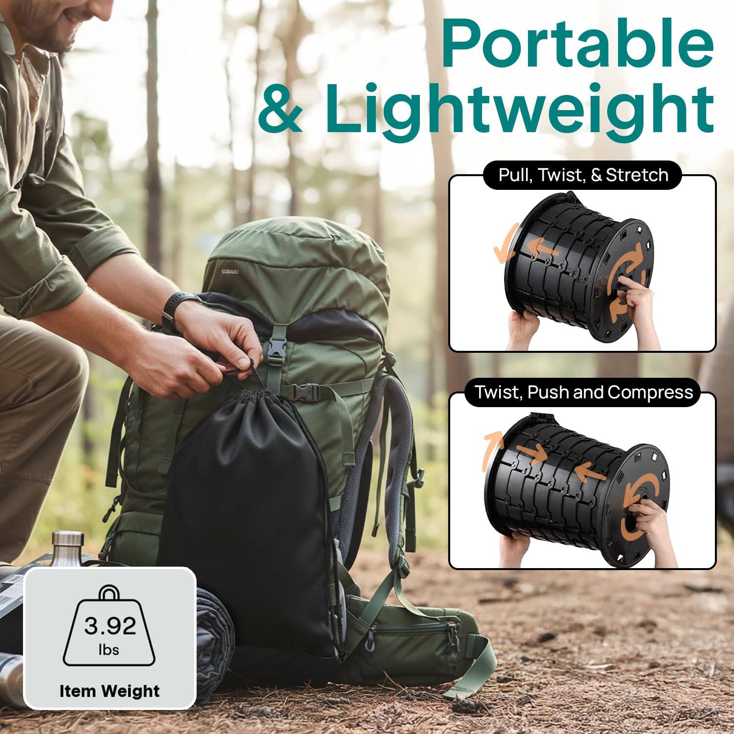 Portable & Lightweight  
Pull, Twist, & Stretch  
Twist, Push and Compress  
3.92 lbs Item Weight