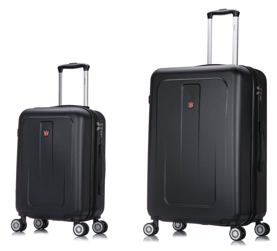 Front. DUKAP - Crypto Lightweight Hardside 2 Piece Luggage Set 20"/28" - BLACK.