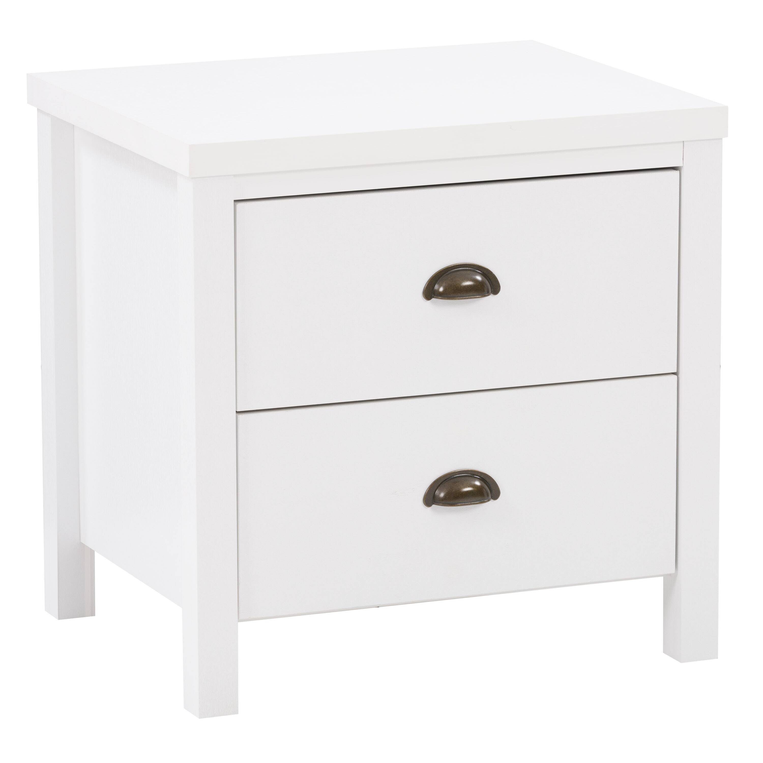 Angle. CorLiving - Boston 2-Drawer Night Stand - White.