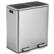 Front. Gymax - Gymax 16 Gallon Dual Step Trash Can Recycling Stainless Steel Double Bucket Pedal Bin - Silver.